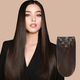 Straight Brown Clip-In Extensions