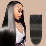 Straight Clip Extensions Black