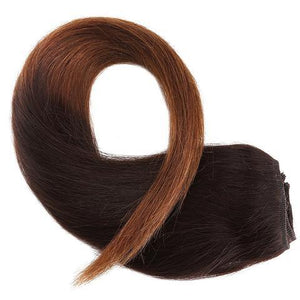 Clips Raide Tie & Dye Tie & Dye Brun Foncé / Chocolat 46 Cm 120 Gr extensions cheveux