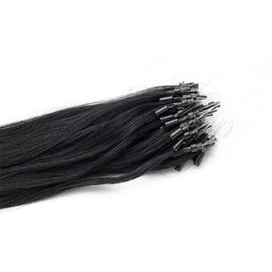 100 Extensions Easy Loop Raides Noir 46 Cm 50 Gr extensions cheveux