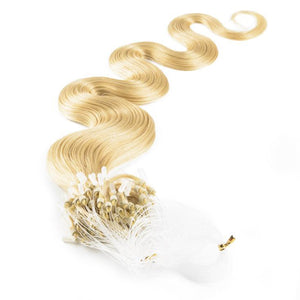 100 Extensions Easy Loop Ondulés Blond Platine 50 Cm 50 Gr extensions cheveux
