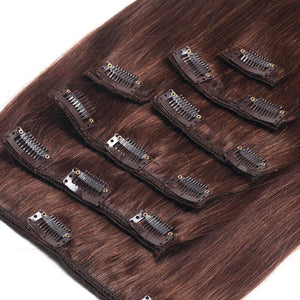 Clips Raides Couleur Unie Chocolat 120 Gr 46 Cm extensions cheveux