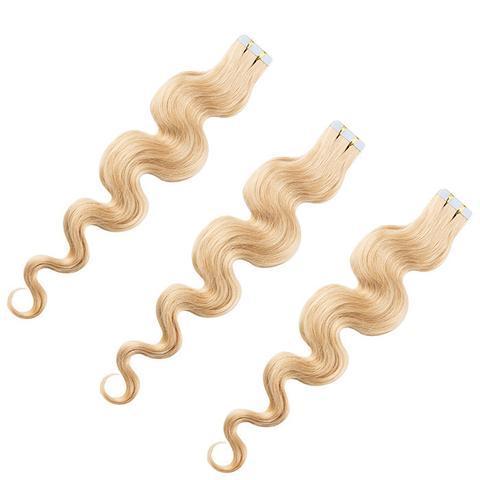 Extensions Tapes / Adhésives Ondulés Blond Platine 50 Cm 50 Gr extensions cheveux